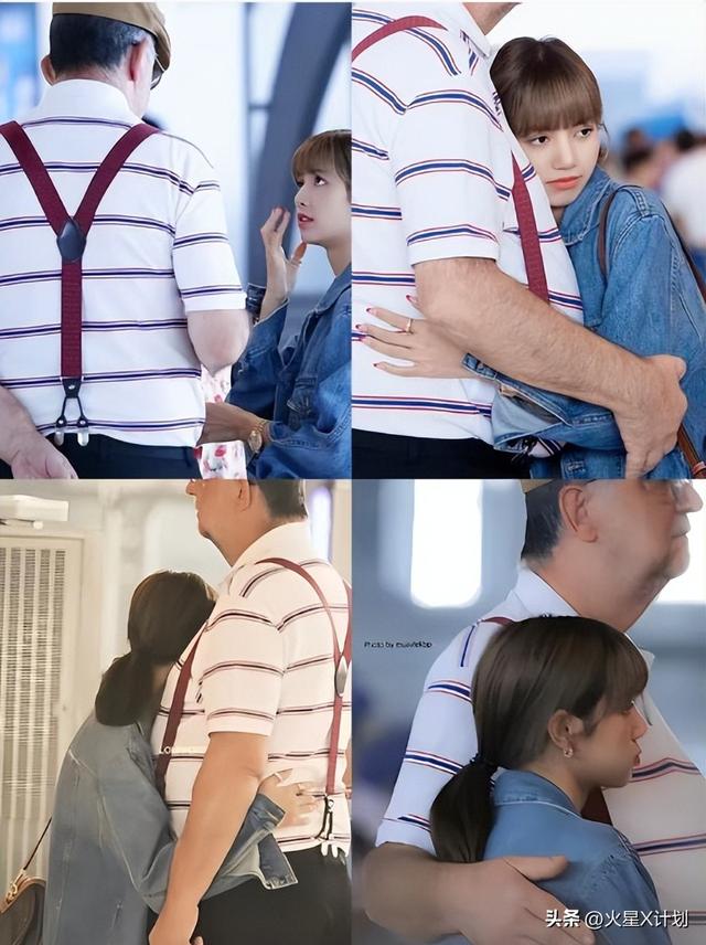 Lisa和继父亲密互动惹争议，二人合影没分寸，继父手搭女儿屁股上