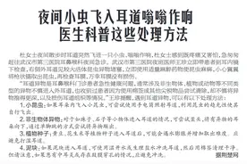 夜间小虫飞入耳道嗡嗡作响 医生科普这些处理方法图片