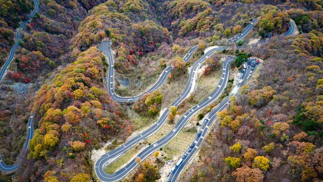 山道弯弯秋色浓