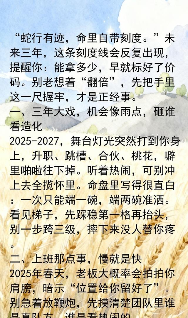 属蛇人未来三年大变局：一步错步步难认清“本分”才能稳住人生局