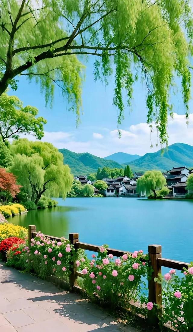 冬日湖畔遇故人，牵手踏雪寻美景，远山如画心已醉