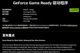 快更新！《黑神话：悟空》N卡定制驱动现已发布图片