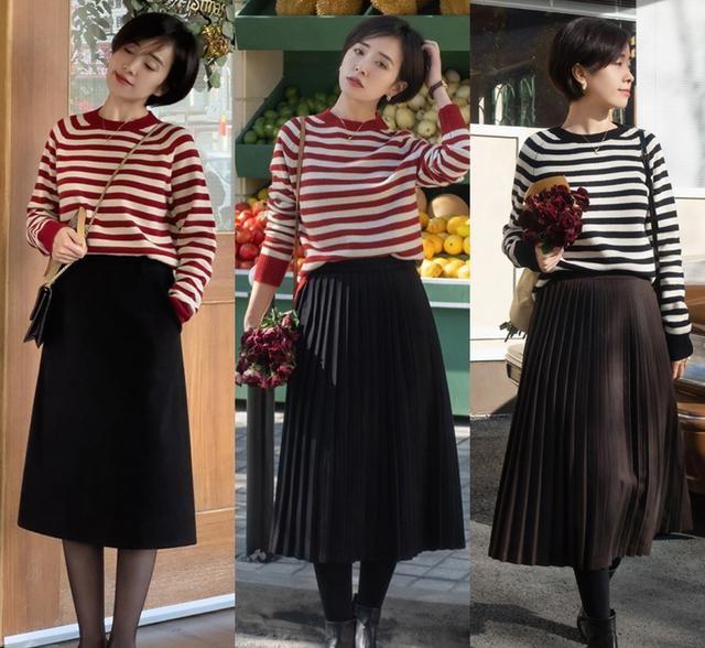 “毛衣+半裙”才是真温柔！秋天出门再搭对鞋子、外套，特高级