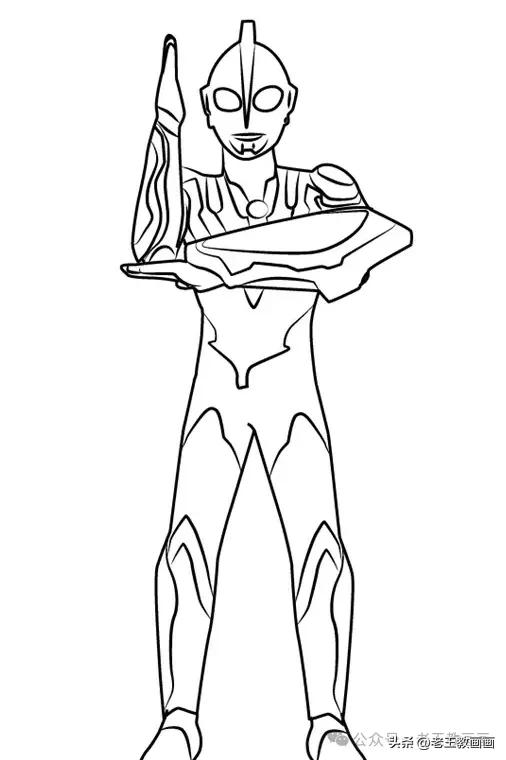 孩子们的最爱，奥特曼线稿资料，临摹涂色
