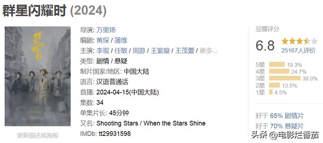 给近五年最好的谍战剧排个名：《胜算》第8，第1《风声》实至名归