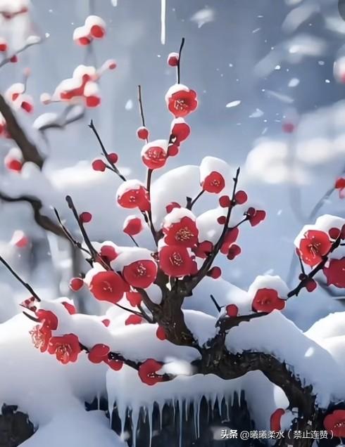 柔水诗词文联《临江仙	、咏雪四帘、第二帘、梅雪约》