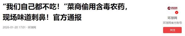 央视曝光“毒蔬菜	”！0.08克便可致器官衰竭，已流窜到全国多地