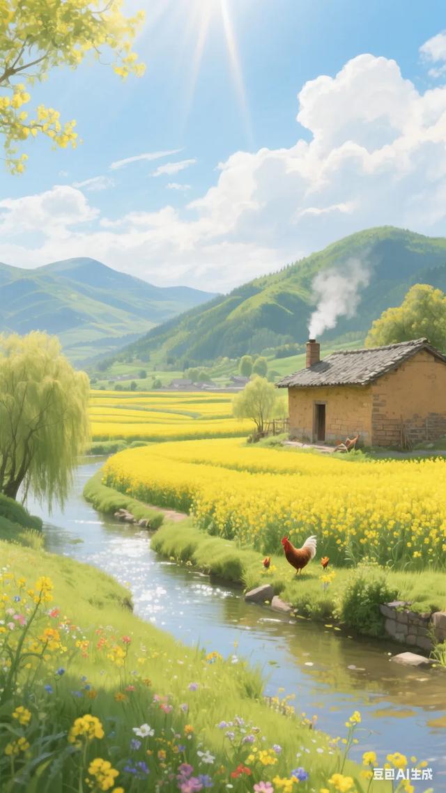 田园风光，鸡鸣山间，宁静祥和，美不胜收！