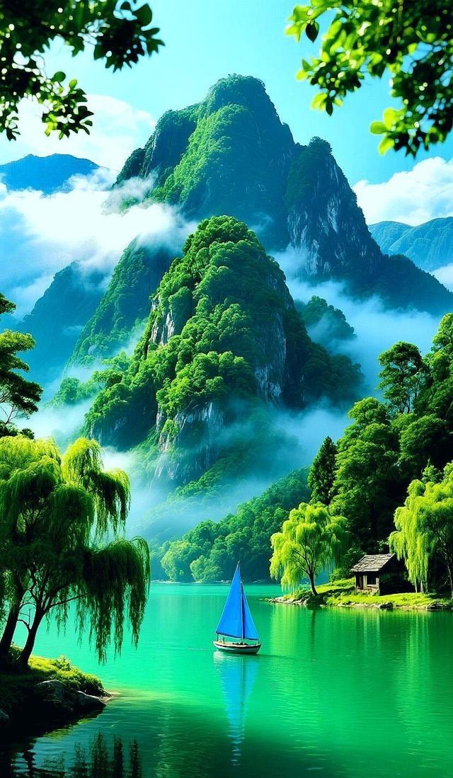 醉美山水间，仿佛吴入了一副绝美的画卷。