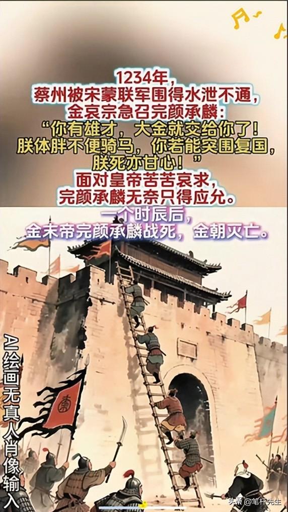 三峰山战后金国濒危，宋蒙联手围蔡州，1234 年金国终亡于此