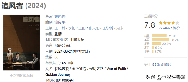 给近五年最好的谍战剧排个名：《胜算》第8，第1《风声》实至名归