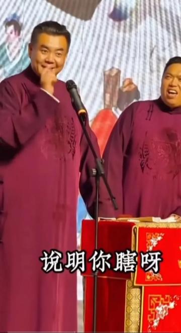 张伯鑫：台下满坑满谷，人满为患。搭档：你瞎啊。
