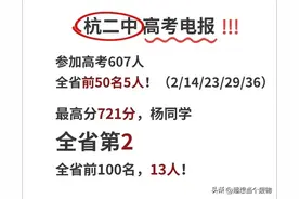 最高721分！杭州高中高考成绩出炉，哪所高中最强？图片