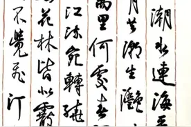 孙晓云书法《春江花月夜》，她的书法只学习了二王的一点皮毛。图片