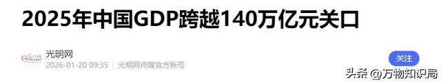 中美GDP差距再次缩小！25年中国GDP达20万亿美元，占美国GDP的64%