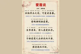 北宋·周敦颐《爱莲说》全文带拼音译文完整版图片