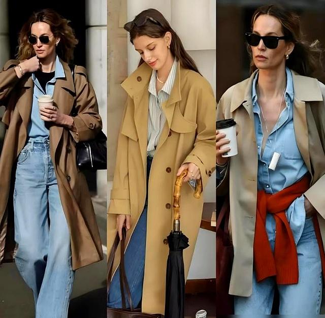 今年的“顶流”，是风衣+阔腿裤，穿对了洋气又好看！