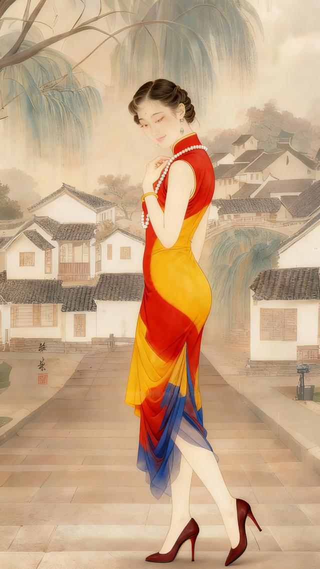 芳姿傲骨真绝色，小家碧玉也温柔。美丽的旗袍小姐姐。