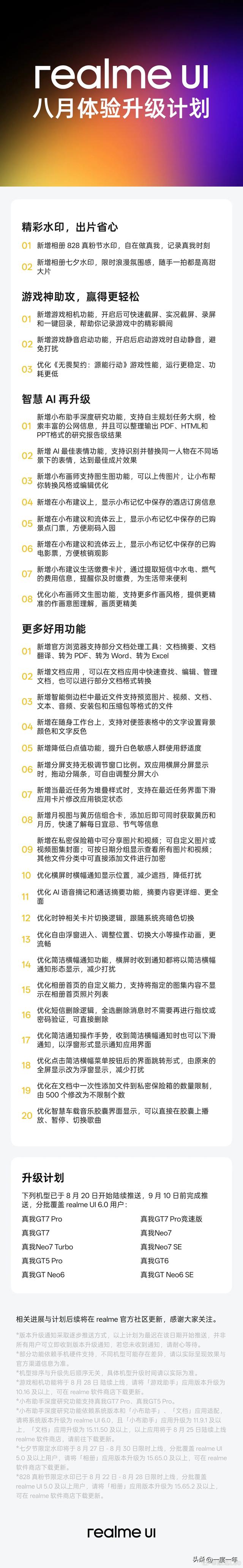 realme UI 八月体验升级上线：游戏相机+AI表情，多款机型同步推送
