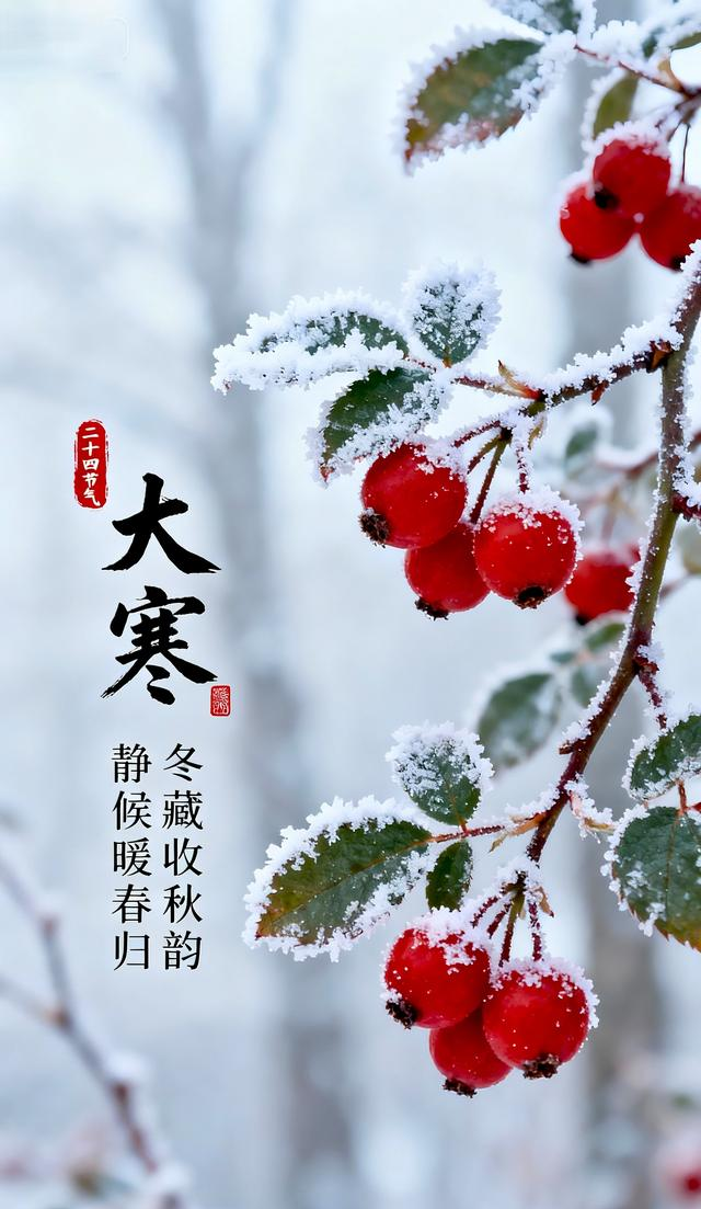 大寒：岁染霜华，心藏暖，时光向暖	，春不远