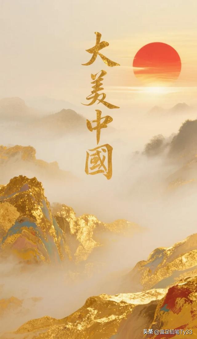 大美中国，山河壮丽如画，五岳巍峨，江河奔腾，尽显华夏磅礴风姿