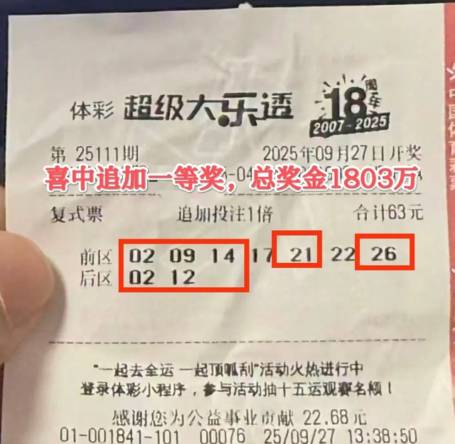 一张12元票中1000万，一张88元票中1022万！大乐透111期集体狂欢