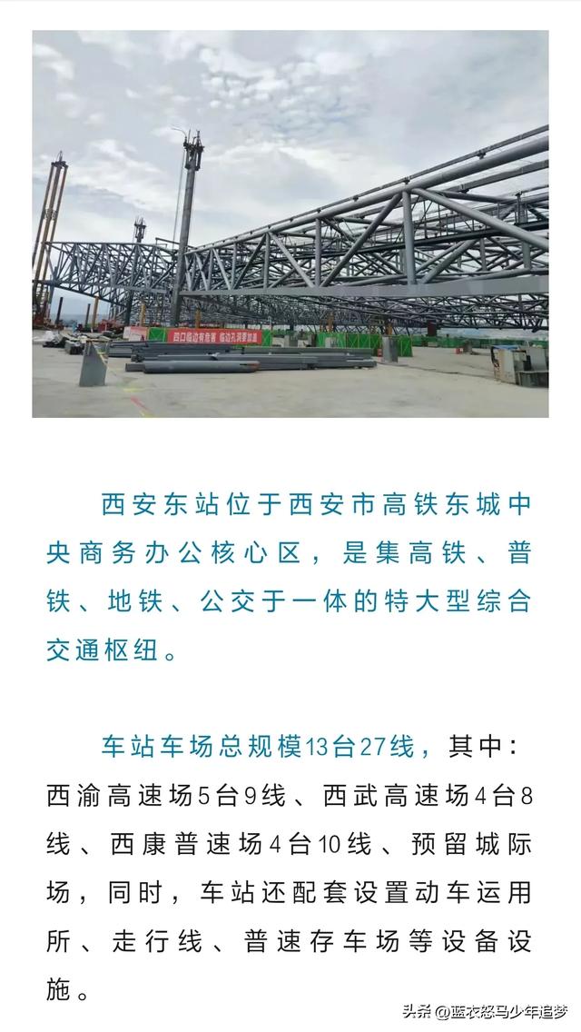 西北地区在建最大高铁站房——西安东站，预计明年6月建成投用