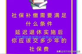 社保补缴需要满足什么条件延迟退休实施后你应该交多少年的社保费图片