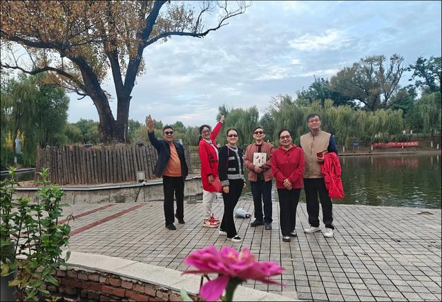 宣化万柳公园银杏黄来火炬红，战友军嫂游园观赏图片集