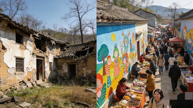日赚2万！河南天安门墙画村爆火，5万游客见证空心村逆袭