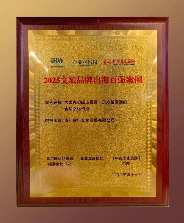 大武夷超级山径赛入选2025文旅品牌出海百强案例