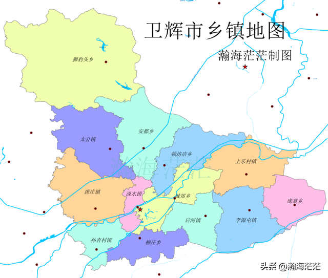 卫辉市地形图、乡镇及人口地图、村庄地图