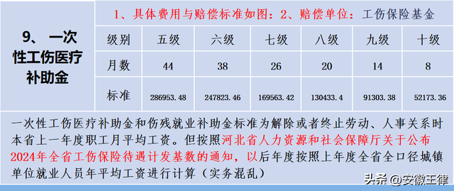 2025年河北省工伤赔偿项目及赔偿标准（2025年11月24日更新）