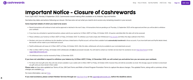 Cashrewards官宣倒闭, APP已停用, 过了这个日期, 钱再也拿不出!