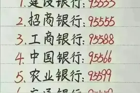 各大银行的号码，赶快收藏起来。图片