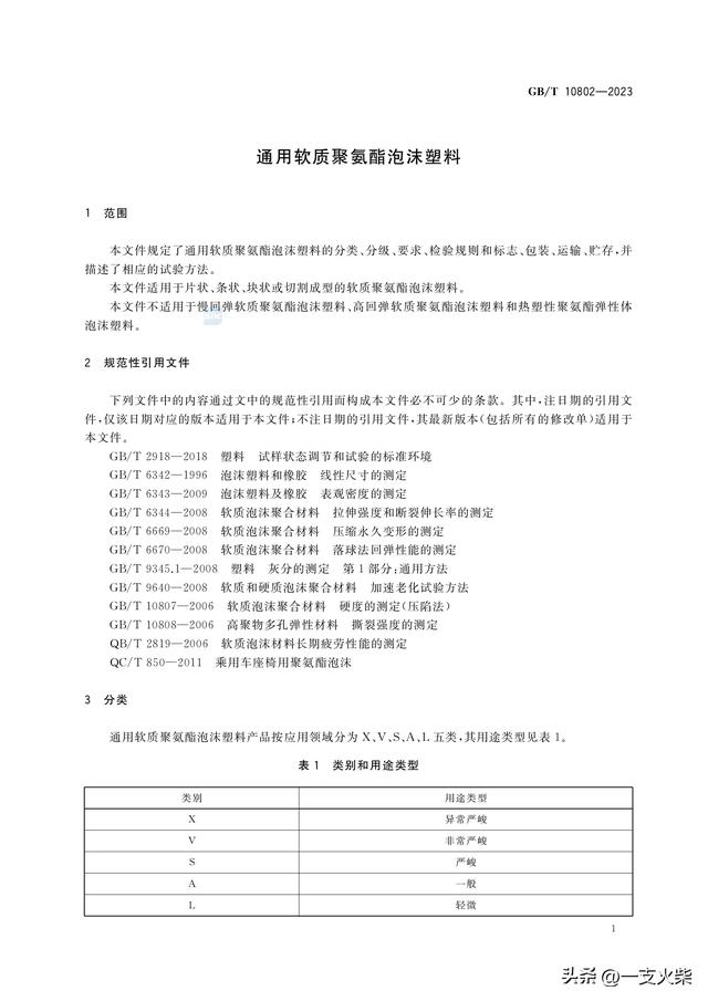 《通用软质聚氨酯泡沫塑料》GB/T 10802-2023