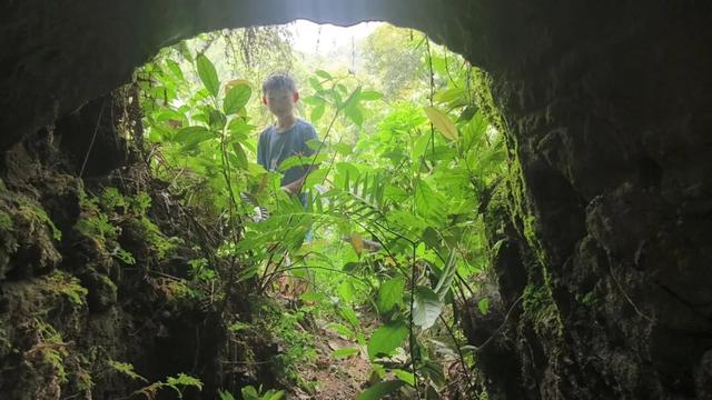 重庆大学城深山发现一排蛮子洞，内部有古人留下的文字和生活痕迹