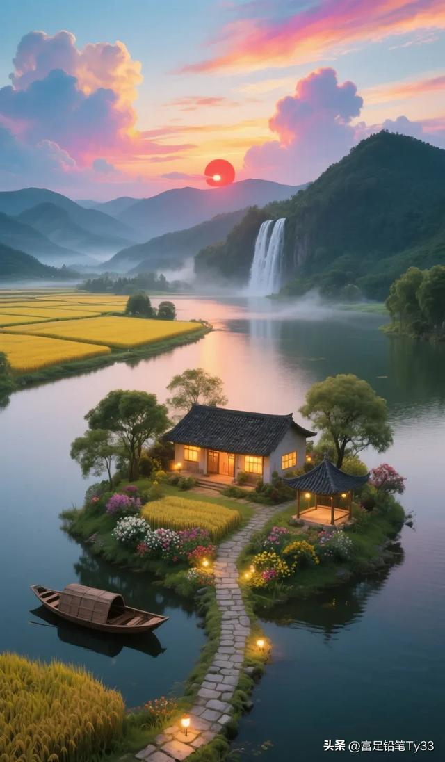 世外桃源，人间仙境，山水田园，静谧美好