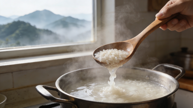 窗外有青山，低头见粥温