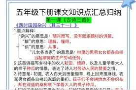 五年级下册课文知识点汇总归纳‼️建议；打印预习收藏🥰图片