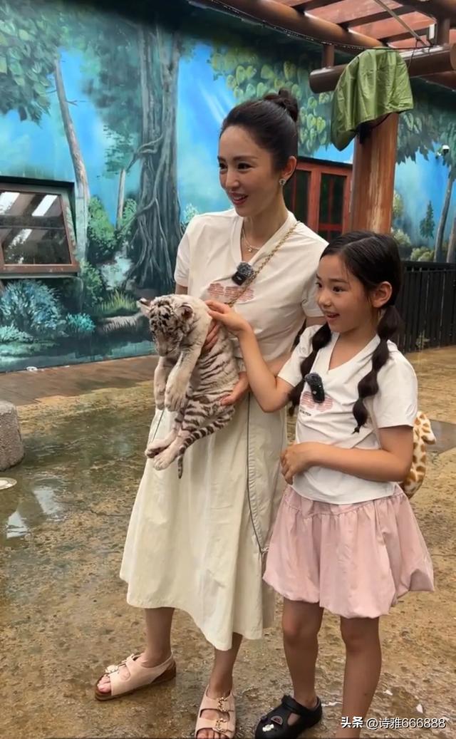 大家快来郑州银基动物王国偶遇董璇和小酒窝，小猴子小老虎好可爱