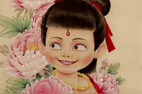 惊艳！工笔牡丹画“牵手”国漫哪吒图片