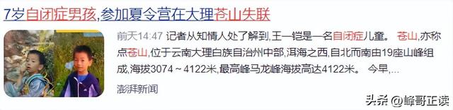 苍山自闭症男孩失联已3天：恶心一幕出现，更多人被无端质疑！