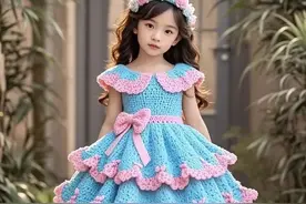 毛线钩织娃娃裙，公主裙，萌化你的心！图片