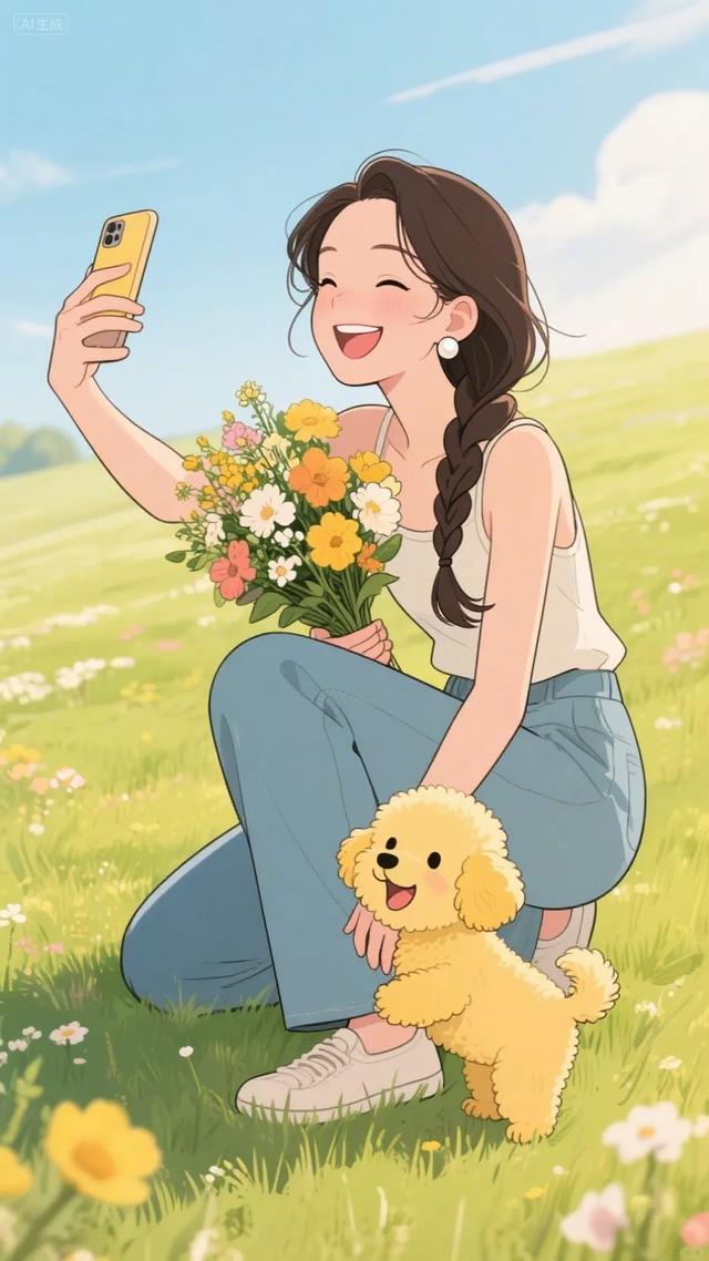 绘本插画，卡通动漫简笔画‖活力少女