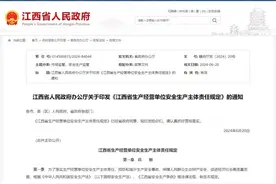 四十条！江西省生产经营单位安全生产主体责任规定出台图片
