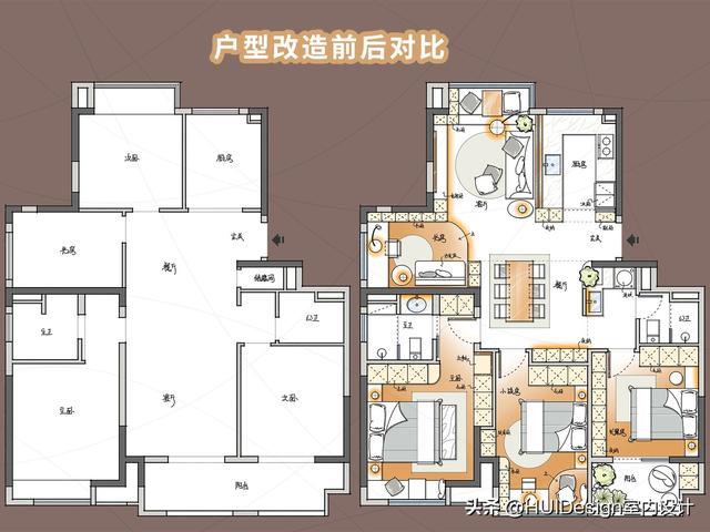 127㎡改造，非要三房朝南？如何破解空间矛盾，实现功能需求？