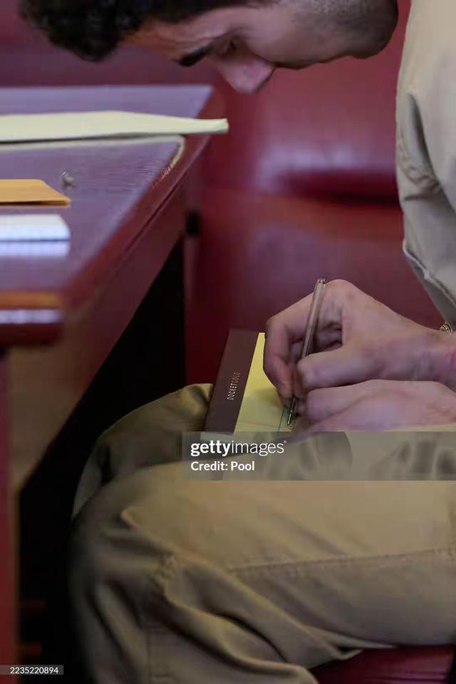路易吉穿囚服出现在庭审中，在狱中壮实了，他的命被女律师保住了