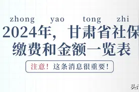 2024年甘肃企业职工和灵活就业人员：社保缴费标准一览！建议收藏图片