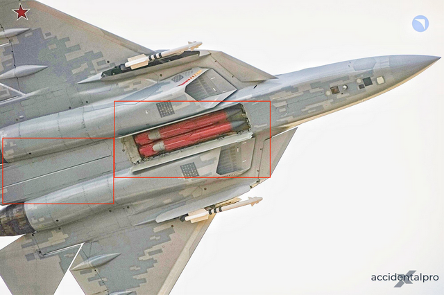 弹舱尺寸不比歼20小	，保密了15年之后，苏-57终于敞开了“胸膛”